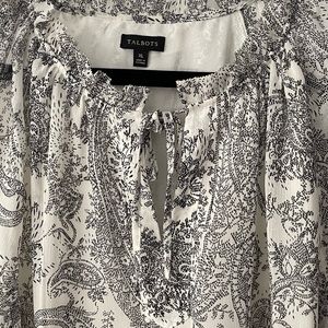 Talbot’s black & white blouse